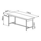 Conjunto Sala De Jantar Mesa 136x69cm Com 2 Bancos Steel Quad