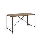 Conjunto Sala De Jantar Mesa 136x69cm Com 2 Bancos Steel Quad