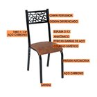 Conjunto Sala De Jantar Mesa 140cm X 77cm Tampo Vidro Com 6 C