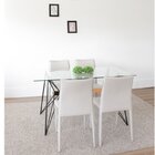 Conjunto Sala De Jantar Mesa 140x80cm Tampo Em Vidro Araçá Co