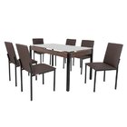 Conjunto Sala De Jantar Mesa 140x80cm Tampo Vidro Com 6 Cadei