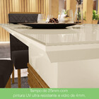 Conjunto Sala De Jantar Mesa 160 Cm Tampo Mdf Com Vidro 6 Cad