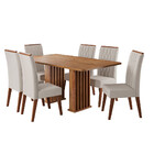 Conjunto Sala De Jantar Mesa 160cm Franc E 6 Cadeiras Cristal