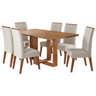 Conjunto Sala De Jantar Mesa 160cm Moscato E 6 Cadeiras Crist