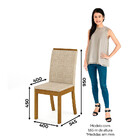 Conjunto Sala De Jantar Mesa 160cm Tampo Mdf 6 Cadeiras Kesha