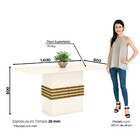 Conjunto Sala De Jantar Mesa 160cm Tampo Mdf 6 Cadeiras Melin