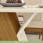 Conjunto Sala De Jantar Mesa 160cm Tampo Mdf Com Vidro 6 Cade