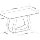 Conjunto Sala De Jantar Mesa 160x80cm Tampo Com Vidro 6 Cadei