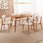 Conjunto Sala De Jantar Mesa 160x80cm Tampo Em Mdf Laminado 6