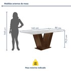 Conjunto Sala De Jantar Mesa 160x80cm Tampo Mdf Com 6 Cadeira