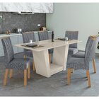 Conjunto Sala De Jantar Mesa 160x80cm Tampo Mdf Com 6 Cadeira