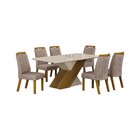 Conjunto Sala De Jantar Mesa 160x80cm Tampo Mdf Com 6 Cadeira