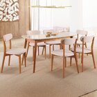 Conjunto Sala De Jantar Mesa 160x80cm Tampo Mdf Laqueado Com