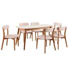 Conjunto Sala De Jantar Mesa 160x80cm Tampo Mdf Laqueado Com