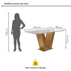 Conjunto Sala De Jantar Mesa 160x80cm Tampo Mdf/vidro Com 6 C