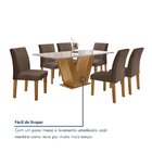 Conjunto Sala De Jantar Mesa 160x80cm Tampo Mdf/vidro Com 6 C