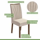 Conjunto Sala De Jantar Mesa 160x80cm Tampo Mdf/vidro Com 6 C