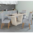 Conjunto Sala De Jantar Mesa 160x80cm Tampo Mdf/vidro Com 6 C