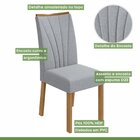 Conjunto Sala De Jantar Mesa 160x80cm Tampo Mdf/vidro Com 6 C