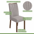 Conjunto Sala De Jantar Mesa 160x80cm Tampo Mdf/vidro Com 6 C