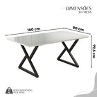 Conjunto Sala De Jantar Mesa 160x90cm Base Império Tampo Mdf