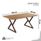Conjunto Sala De Jantar Mesa 160x90cm Base Império Tampo Mdf