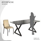 Conjunto Sala De Jantar Mesa 160x90cm Base Império Tampo Mdf