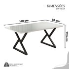 Conjunto Sala De Jantar Mesa 160x90cm Base Império Tampo Mdf