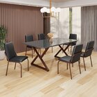 Conjunto Sala De Jantar Mesa 160x90cm Base Império Tampo Mdf