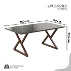 Conjunto Sala De Jantar Mesa 160x90cm Base Império Tampo Mdf