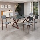 Conjunto Sala De Jantar Mesa 160x90cm Base Império Tampo Mdf