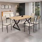 Conjunto Sala De Jantar Mesa 160x90cm Base Império Tampo Mdf