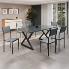 Conjunto Sala De Jantar Mesa 160x90cm Base Império Tampo Mdf