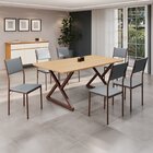 Conjunto Sala De Jantar Mesa 160x90cm Base Império Tampo Mdf