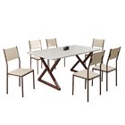 Conjunto Sala De Jantar Mesa 160x90cm Base Império Tampo Mdf