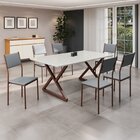 Conjunto Sala De Jantar Mesa 160x90cm Base Império Tampo Mdf