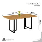 Conjunto Sala De Jantar Mesa 160x90cm Base Lunna Tampo Mdf Fl