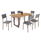 Conjunto Sala De Jantar Mesa 160x90cm Base Lunna Tampo Mdf Fl