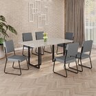 Conjunto Sala De Jantar Mesa 160x90cm Base Lunna Tampo Mdf La