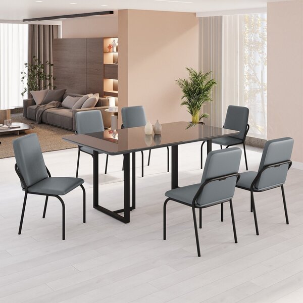 Conjunto Sala De Jantar Mesa 160x90cm Base Lunna Tampo Mdf La