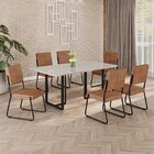 Conjunto Sala De Jantar Mesa 160x90cm Base Lunna Tampo Mdf La