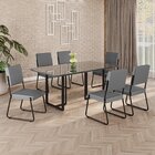 Conjunto Sala De Jantar Mesa 160x90cm Base Lunna Tampo Mdf La