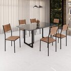 Conjunto Sala De Jantar Mesa 160x90cm Base Lunna Tampo Mdf La