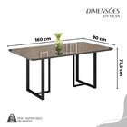 Conjunto Sala De Jantar Mesa 160x90cm Base Lunna Tampo Mdf La