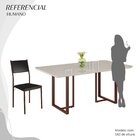 Conjunto Sala De Jantar Mesa 160x90cm Base Lunna Tampo Mdf La