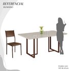 Conjunto Sala De Jantar Mesa 160x90cm Base Lunna Tampo Mdf La