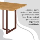 Conjunto Sala De Jantar Mesa 160x90cm Base Lunna Tampo Mdf Na