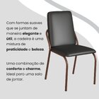 Conjunto Sala De Jantar Mesa 160x90cm Base Pérola Tampo Mdf C