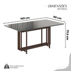 Conjunto Sala De Jantar Mesa 160x90cm Base Pérola Tampo Mdf C