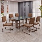 Conjunto Sala De Jantar Mesa 160x90cm Base Pérola Tampo Mdf L